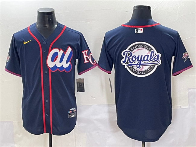 Men's American League Kansas City Royals Team Big Logo Navy 2025 All-Star Edition Limited Stitched Baseball Jersey